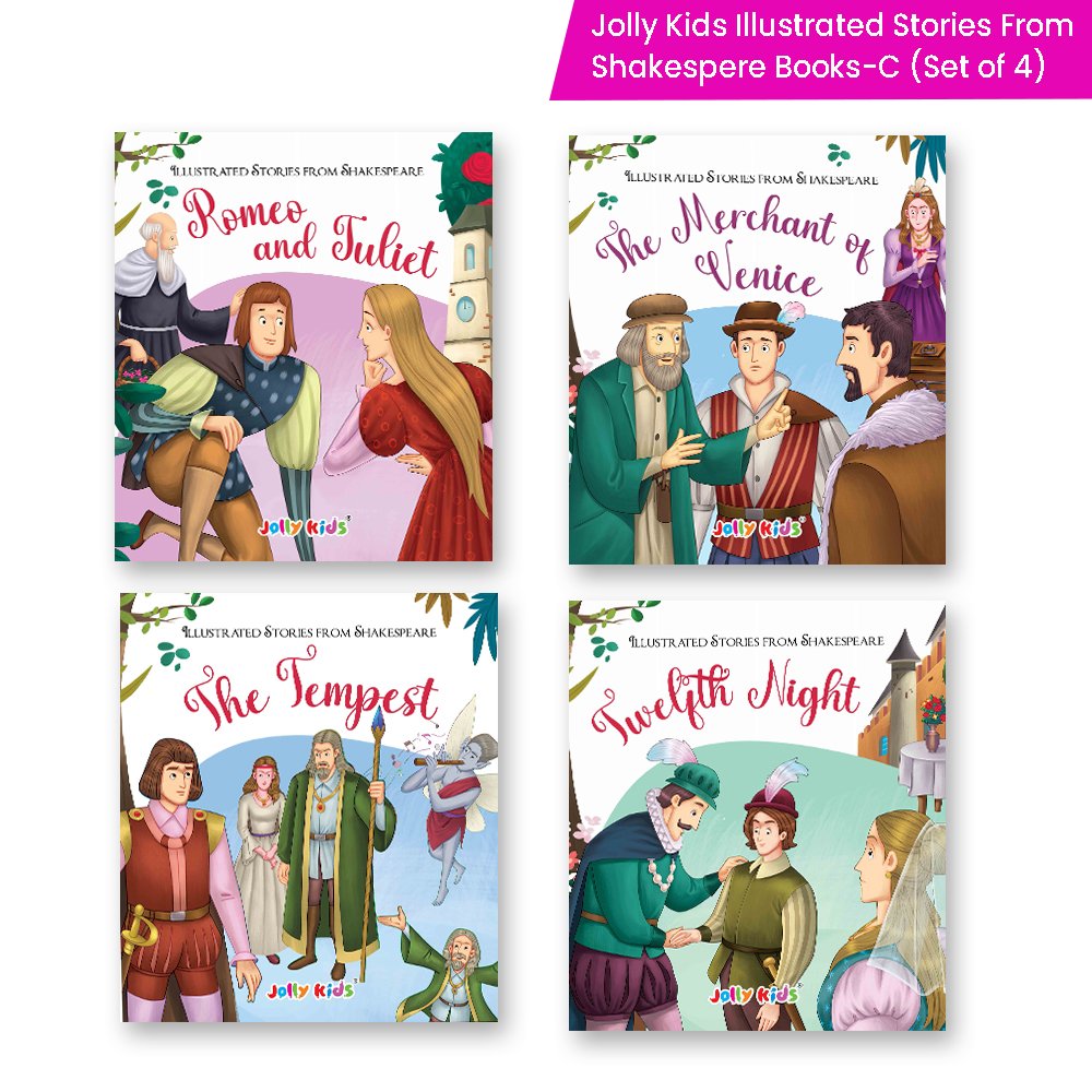 Shakespeare for Young Minds: Jolly Kids' Illustrated Stories C Combo Set of 4 Ages 6-12 Years