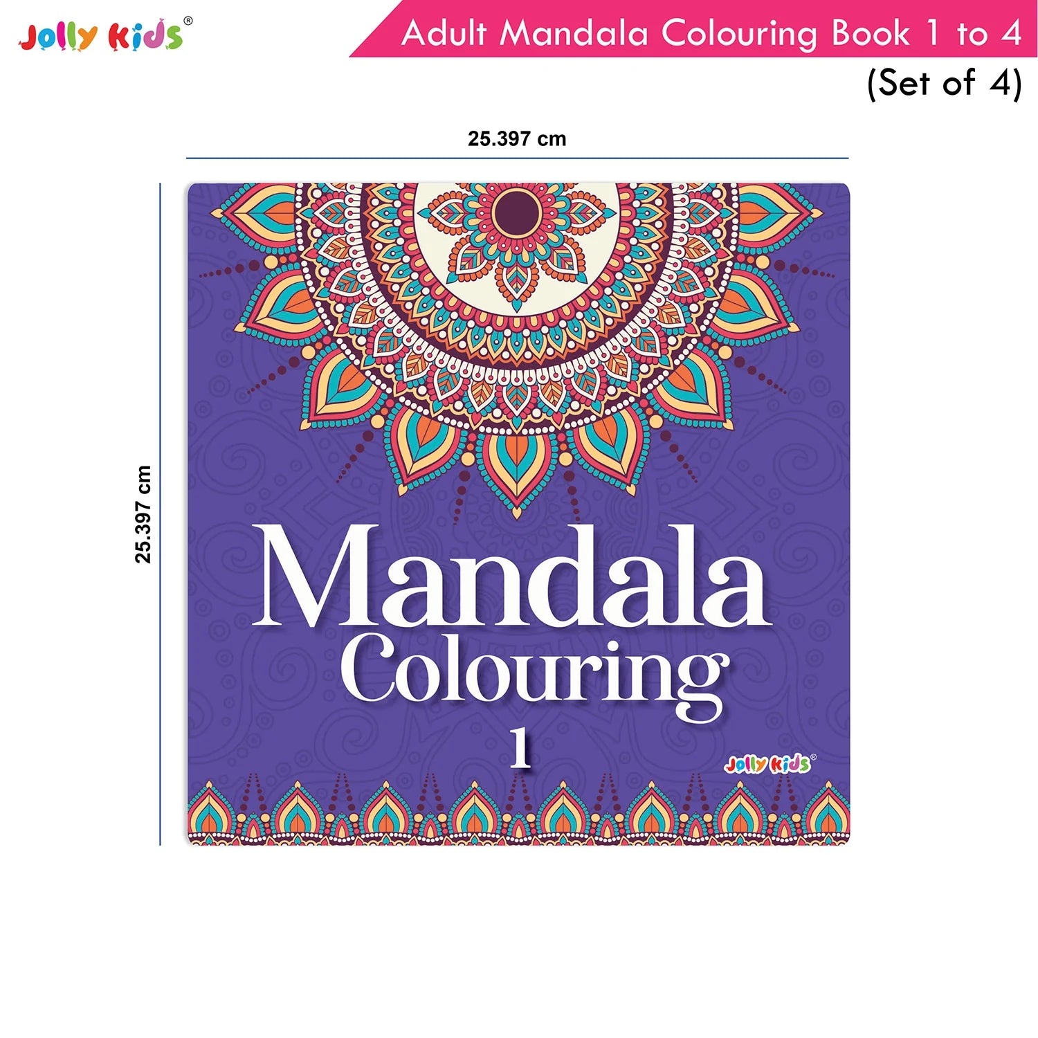 Jolly Kids Adults Mandala Colouring Books A Set of 2| Ideal For Stress Relieving, Relaxing & Meditation Books for Teenager