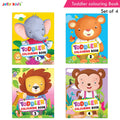 Jolly Kids Toddler Colouring Die-Cut Animals Shape Activity Books Set of 4 for Kids| Ages 1-6 Years