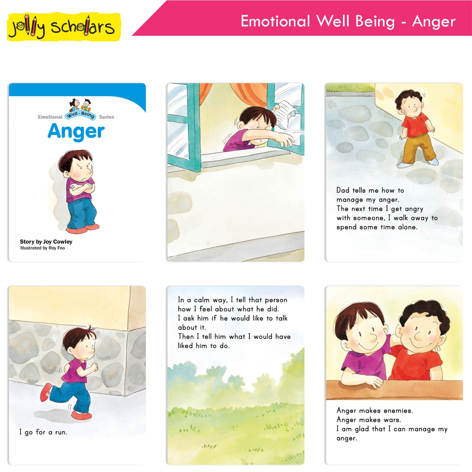 Jolly Scholars Emotional Well Being Story Books Set of 8 Ages 3-6 Years For Kids Learn Beauty, Anger, Sadness, Love Family & Friends etc.
