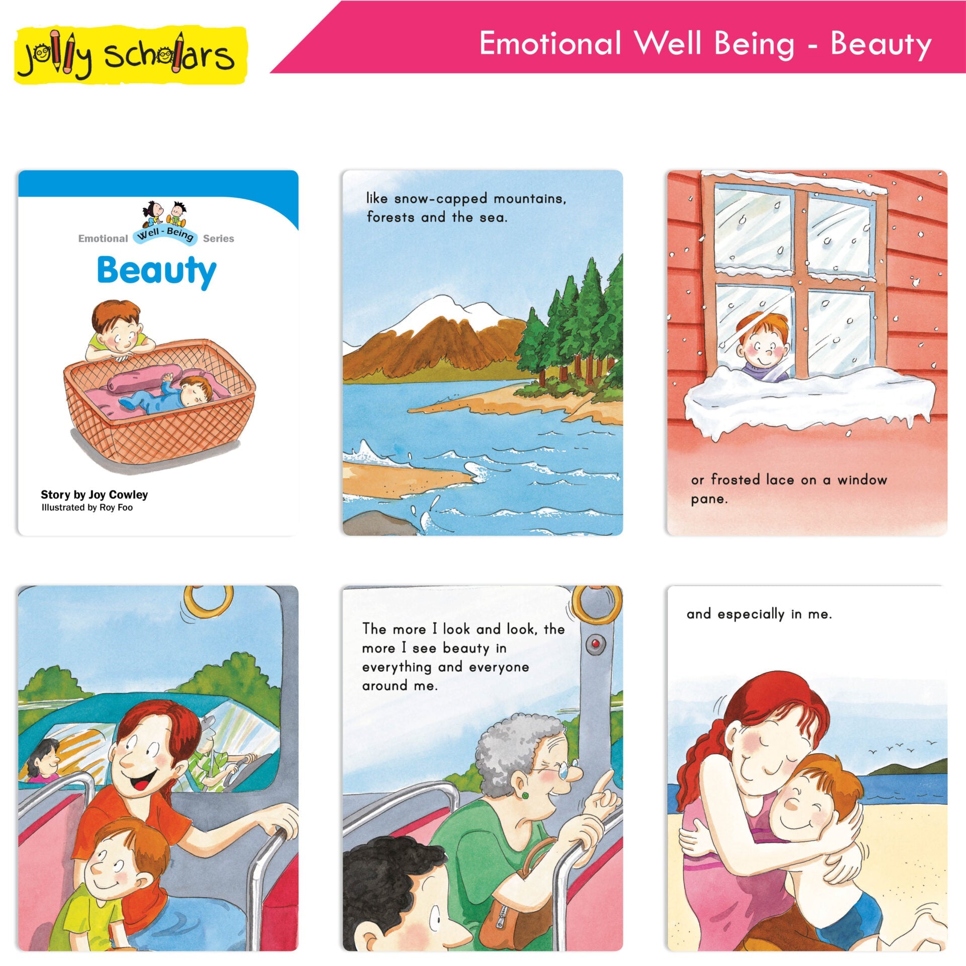 Jolly Scholars Emotional Well Being Story Books Set of 8 Ages 3-6 Years For Kids Learn Beauty, Anger, Sadness, Love Family & Friends etc.