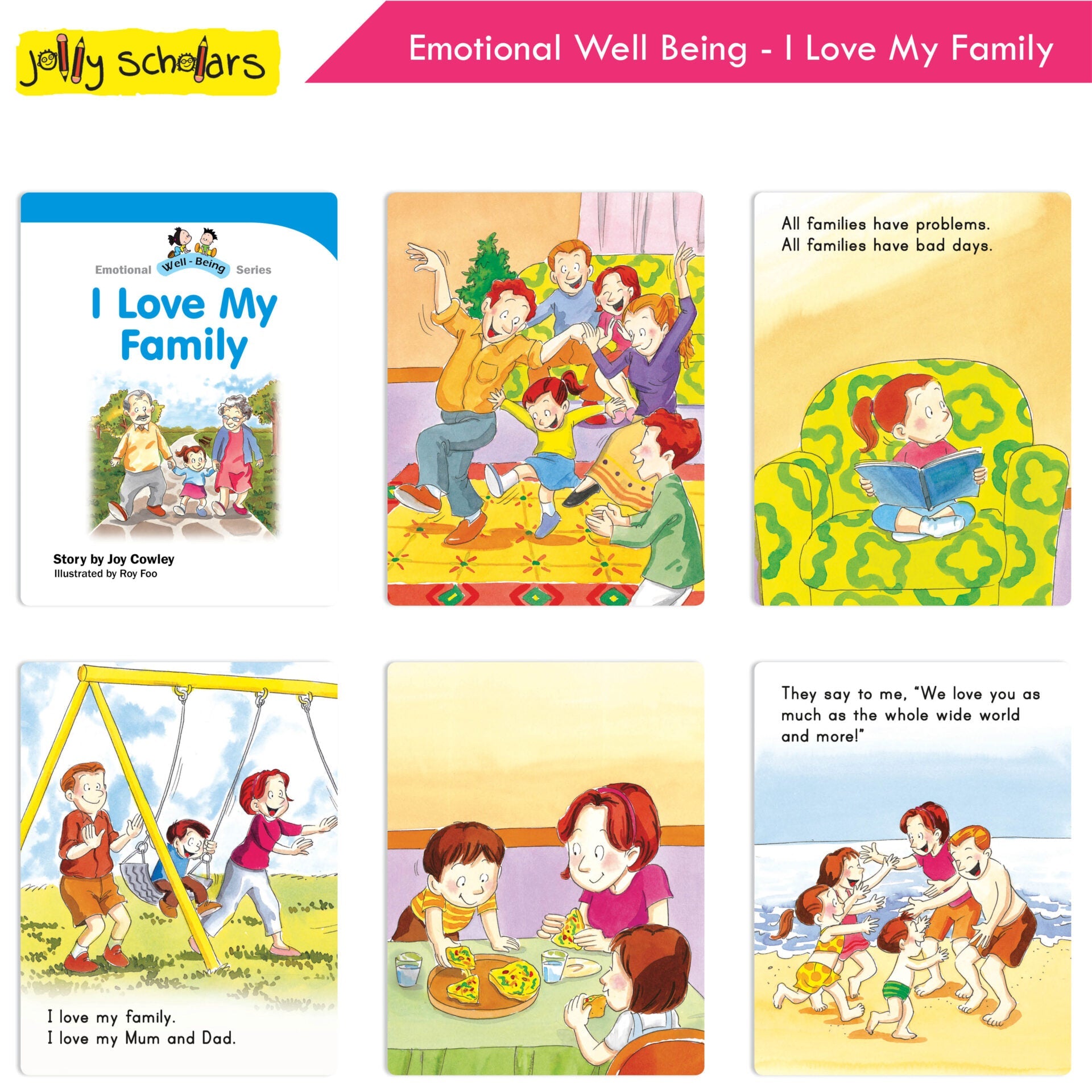 Jolly Scholars Emotional Well Being Story Books Set of 8 Ages 3-6 Years For Kids Learn Beauty, Anger, Sadness, Love Family & Friends etc.