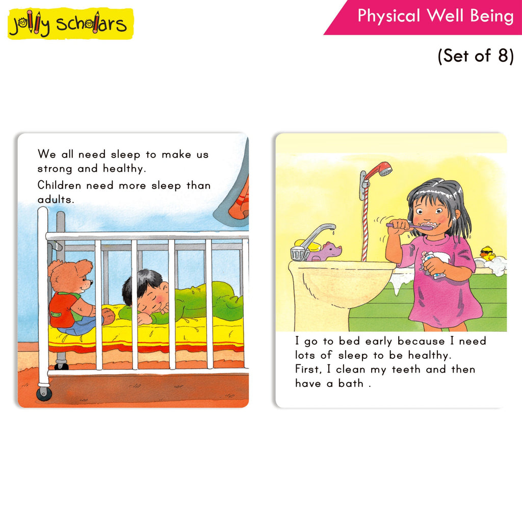 Jolly Scholars Physical Well Being Story Books Set of 8| Promote Physical Health Activity Books Ages 3-6 Years