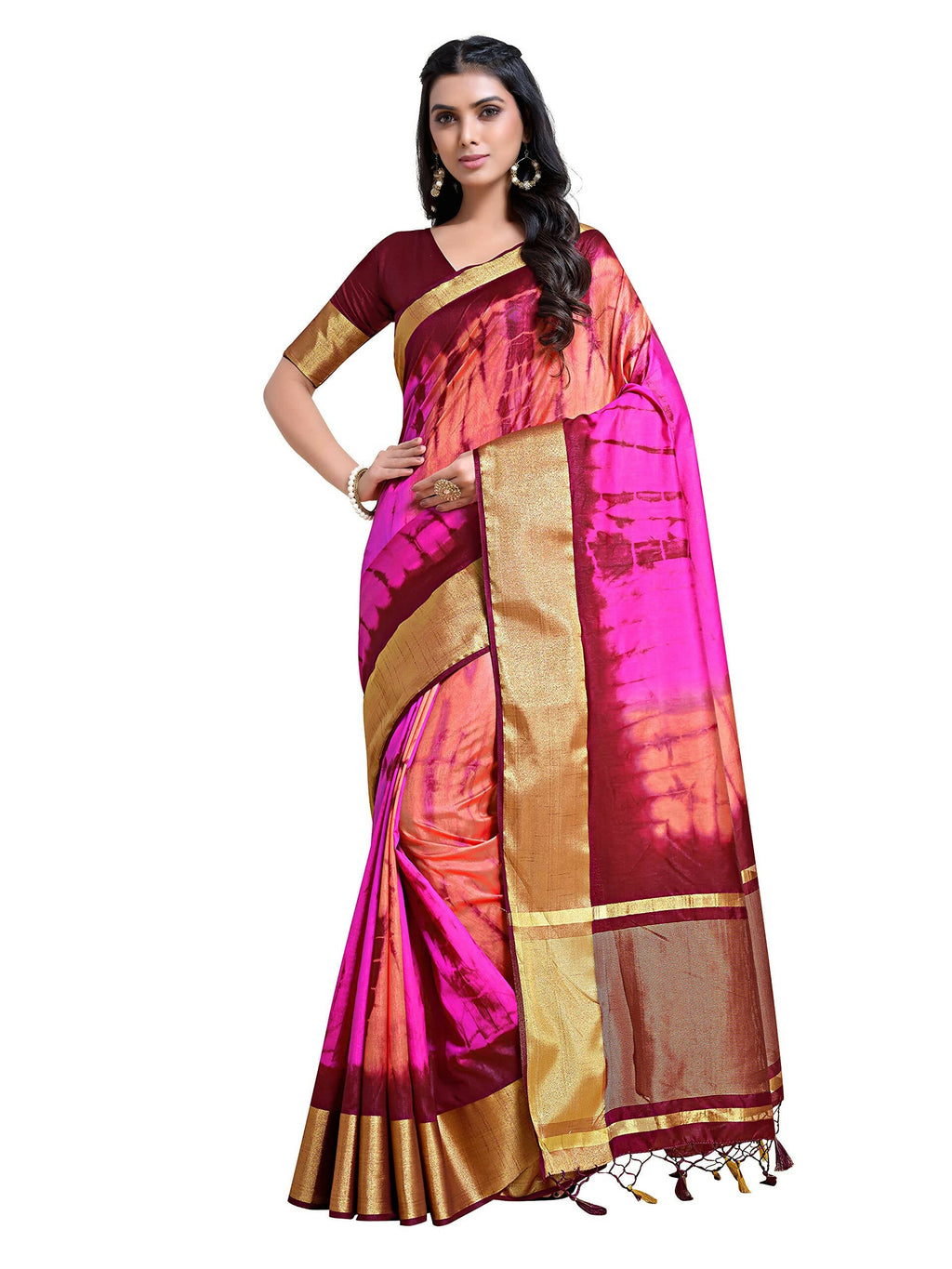 Mimosa Women's Banarasi Silk Multicolor Saree