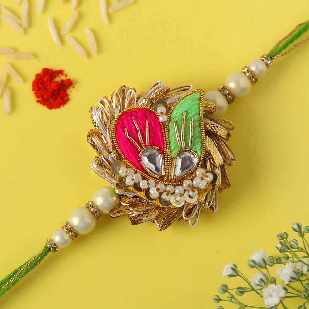 Ethnic Zardosi Rakhi & Soan Papdi