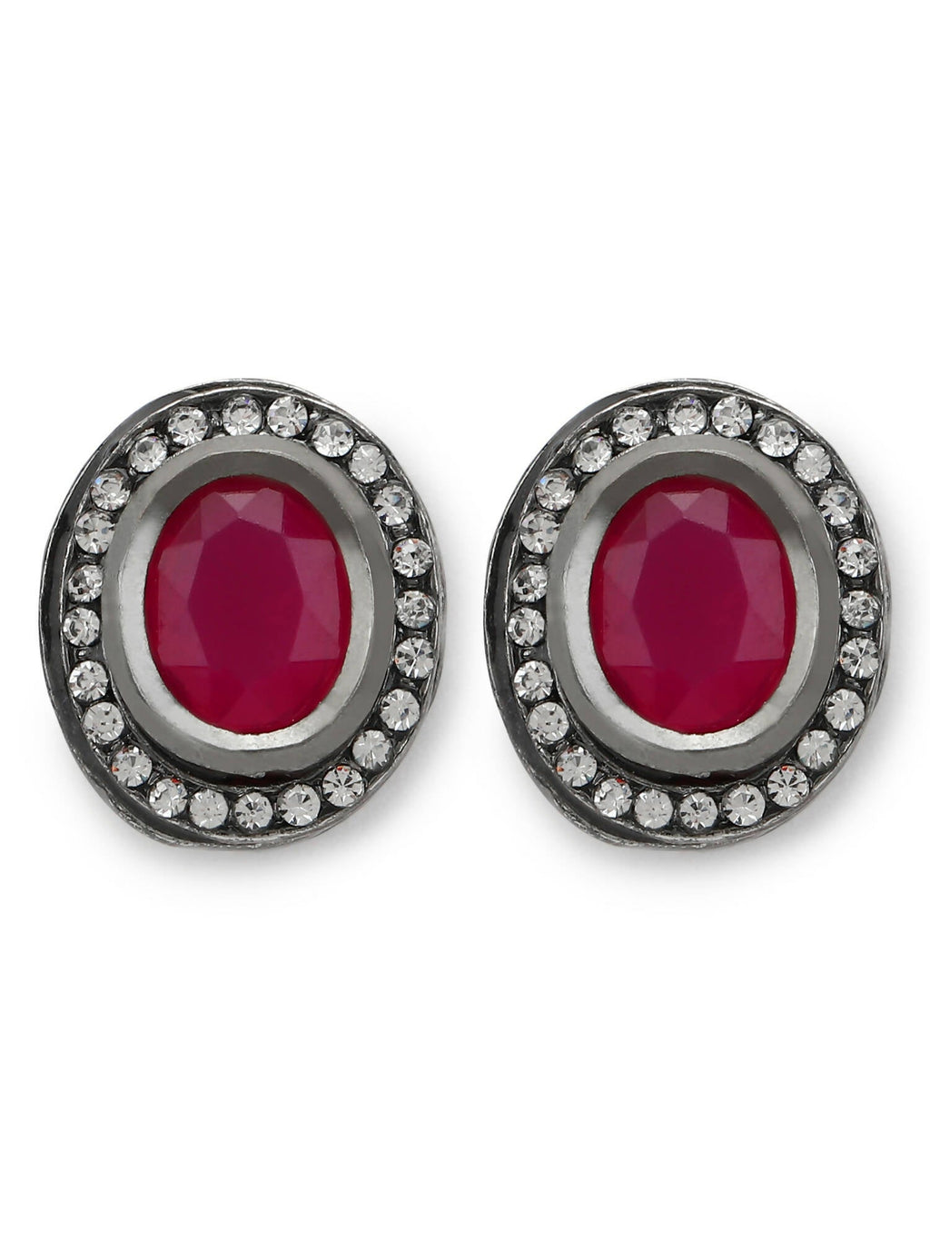 Pink Circular Studs Earrings - Ruby Raang