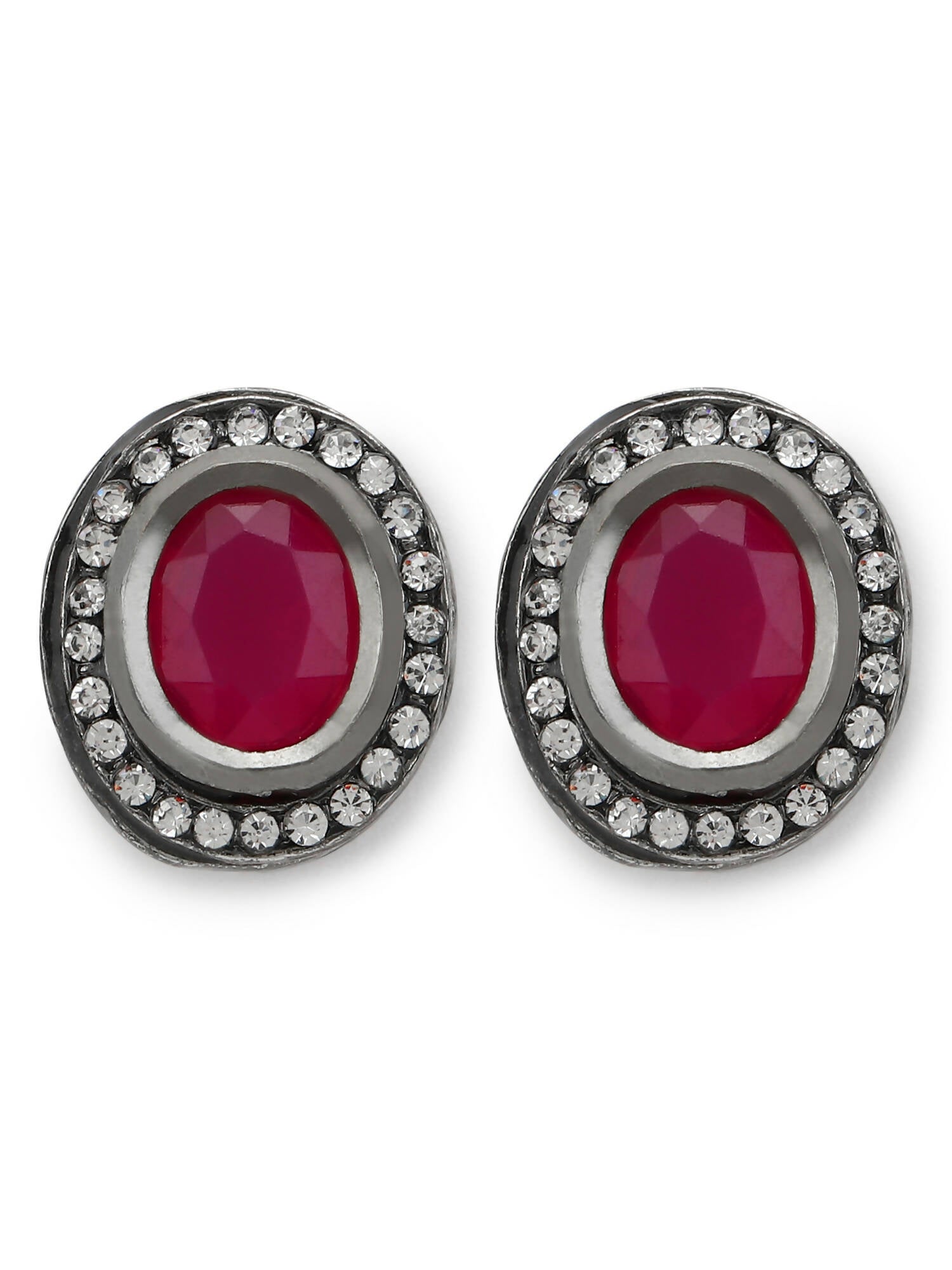 Pink Circular Studs Earrings - Ruby Raang