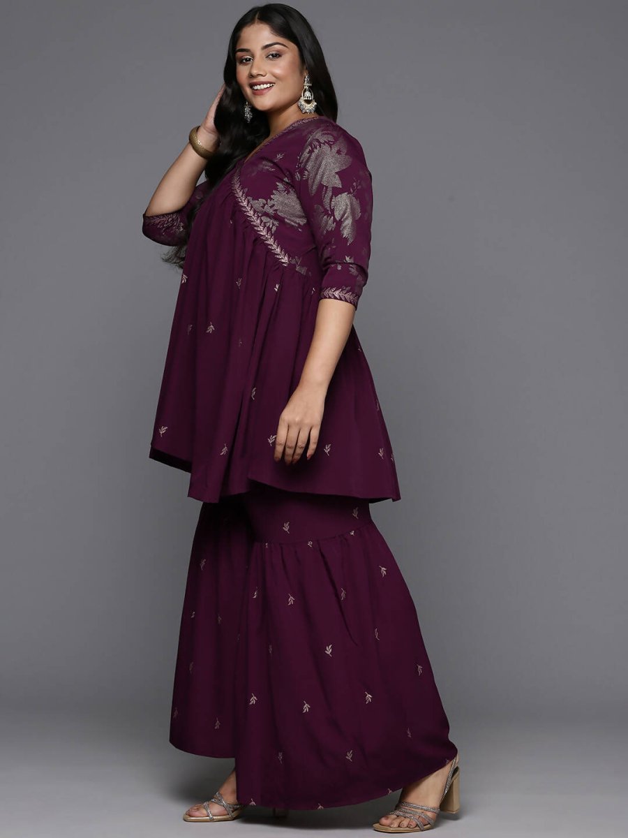 Ahalyaa Women's Traditional Wear Co-ords - Burgundy