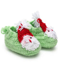 Chutput Kids Woollen Hand Knitted Santa Face Booties - Green