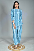 Morchari Digital Print Semi Muslin Co-Ord Set Top & Trouser-Multicolor