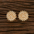Joban Fashion Women Kundan Pearl Golden White Earrings