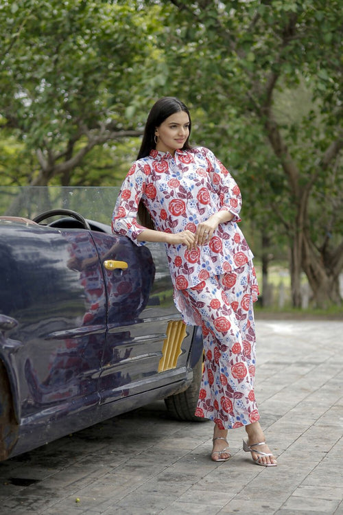 Aayaa Pure Muslin printed Multi Co-Ord Set - Multi Color