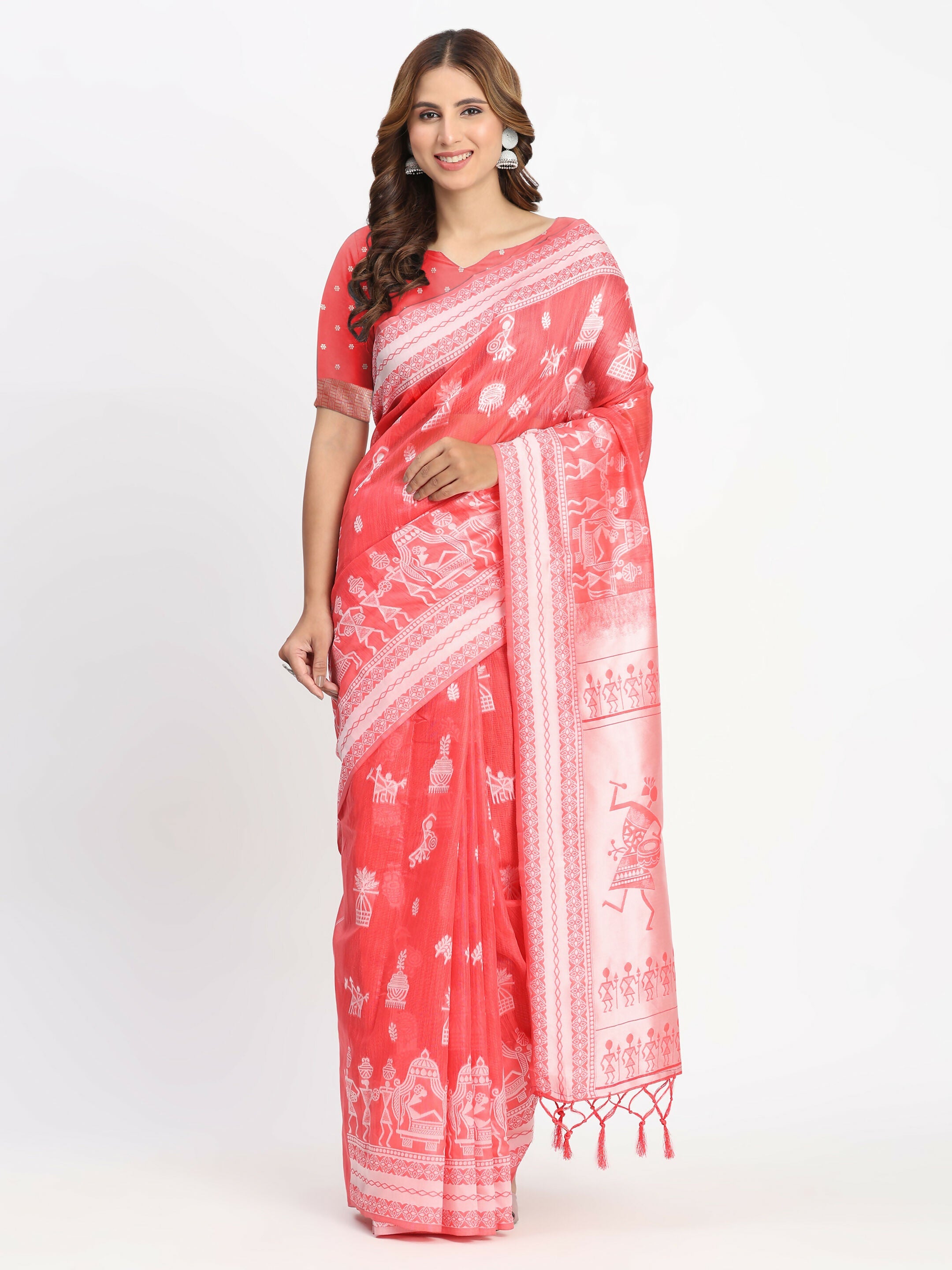 Shree Shyam Fashion Linen Cotton Sky Blue Saree