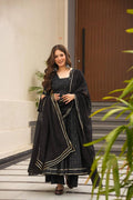Teeya Creation Black Color Muslin Silk Digital Printed Anarkali gown