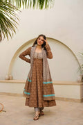 Teeya Creation Multi Green Color Muslin Silk Digital Printed Anarkali gown