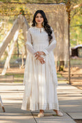 Teeya Creation White Color 1000 Butto Georgette Fabric Heavy embroidery work Fully Stitched Gown