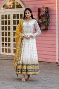 Teeya Creation White Colour Faux Georgette Heavy Embroidery Work Fully Stitched Gown