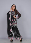 Teeya Creation Black Color Georgette Fabric Heavy Embroidery And Real Mirror Work Fully Stitched Salwar Suit