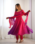 Teeya Creation Multi Color Faux Georgette Digital Print Fully Stitched Gown