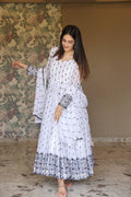 Teeya Creation White Color Faux Georgette Heavy Embroidery And Sequence Work Anarkali With Pants And Dupatta