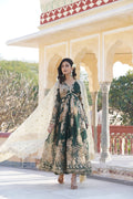 Teeya Creation Green Color Russian Silk Digital Print With Embroidery Work Fully Stitched Gown