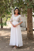 Teeya Creation White Color Faux Georgette Embroidery Work Fully Stitched Kurti