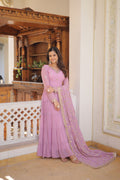Teeya Creation Purple Color Faux Georgette Heavy Work Fully Stitched Gown