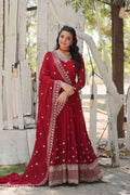 Teeya Creation Maroon Color Faux Georgette Heavy Work Fully Stitched Gown