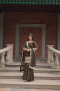 Teeya Creation Mehndi Color Faux Georgette Heavy Embroidery Work Fully stitched gharara set