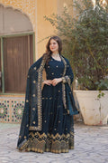 Teeya Creation Morpich Color Faux Georgette Heavy Work Fully Stitched Anarkali Gown