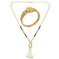 AanyaCentric Gold-Polished Mangalsutra & Ring Set