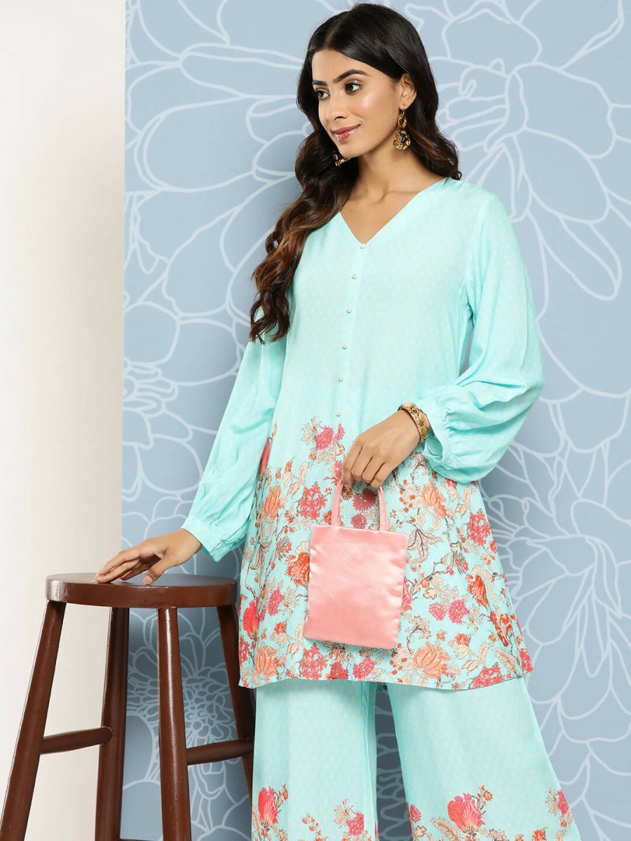 Ahalyaa Women's Traditional wear Co-ords - Blue