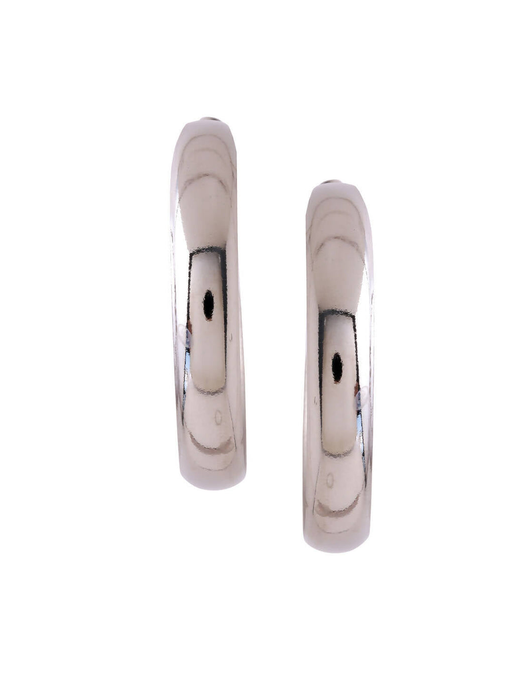 NVR Women Silver Plated Hoop Earrings