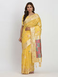 Shree Shyam Fashion Linen Cotton Yellow Saree