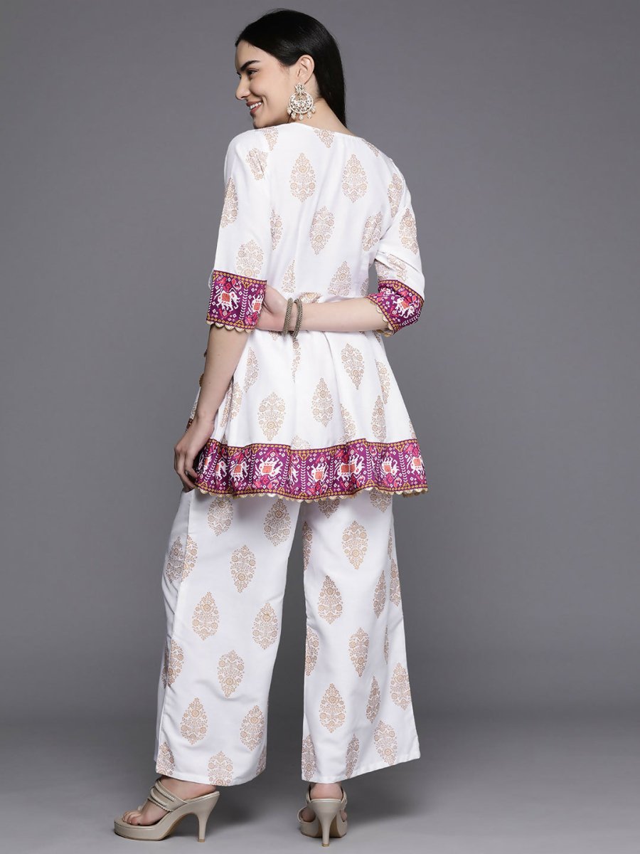 Ahalyaa Women's Traditional Wear Co-ods - White