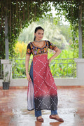 Prazu Fashion Pink Rayon Printed With Kutchi Gamthi Work Navaratri Kurti