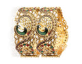 Gold-Polished Alloy Claasic Rajasthani Style Peacock Bangle Set - The Pari