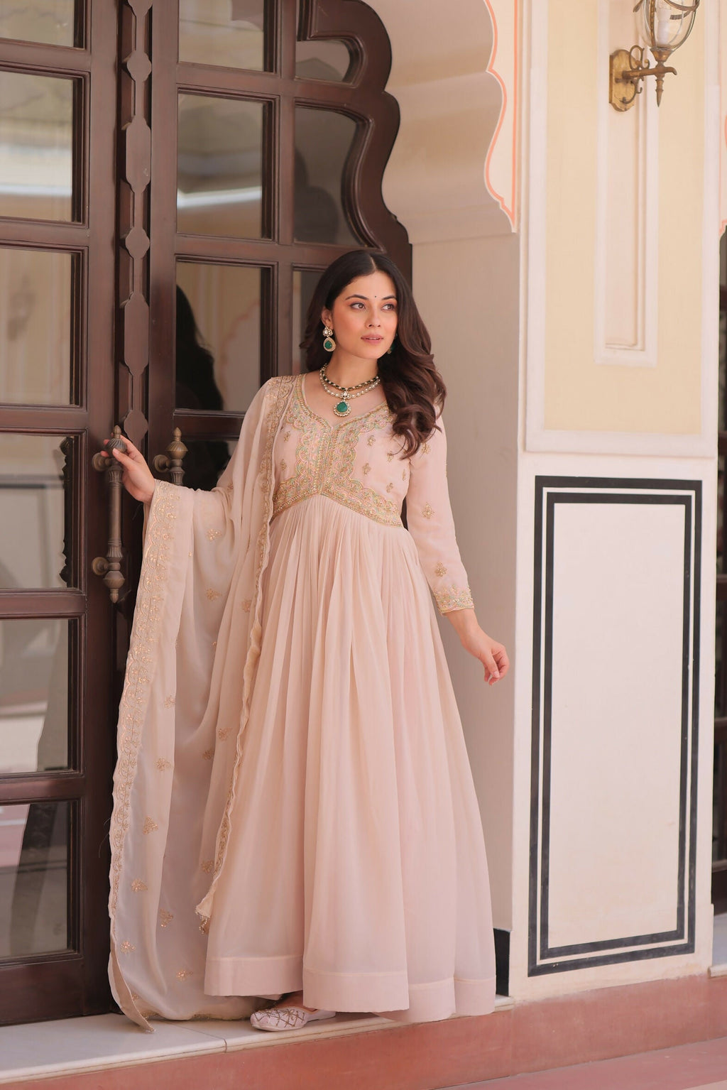 Joban Fashion Chiku Georgette Sequence Embroidery Work Kurta Set