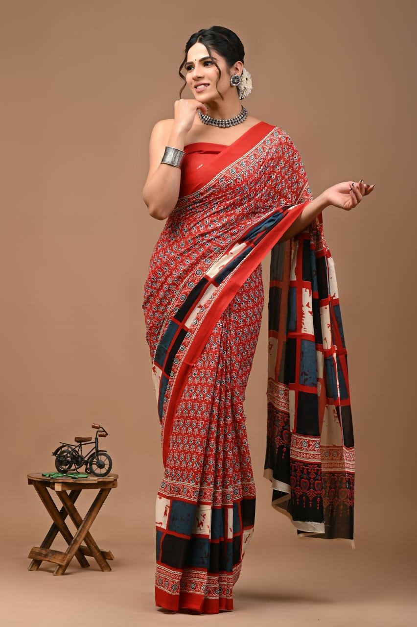 Exclusive Collection Multi Beautiful Mulmul Cotton Saree