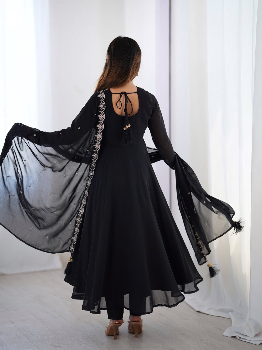 Lehenga Mart Designer Anarkali Suit for Women or Girls - Black