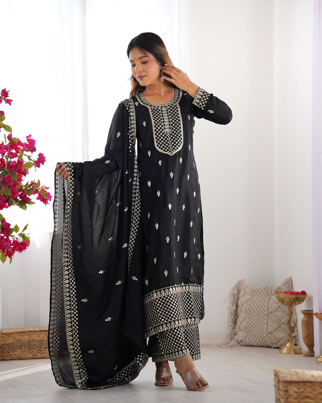 Lehenga Mart Designer Salwar Suit With Dupatta - Black