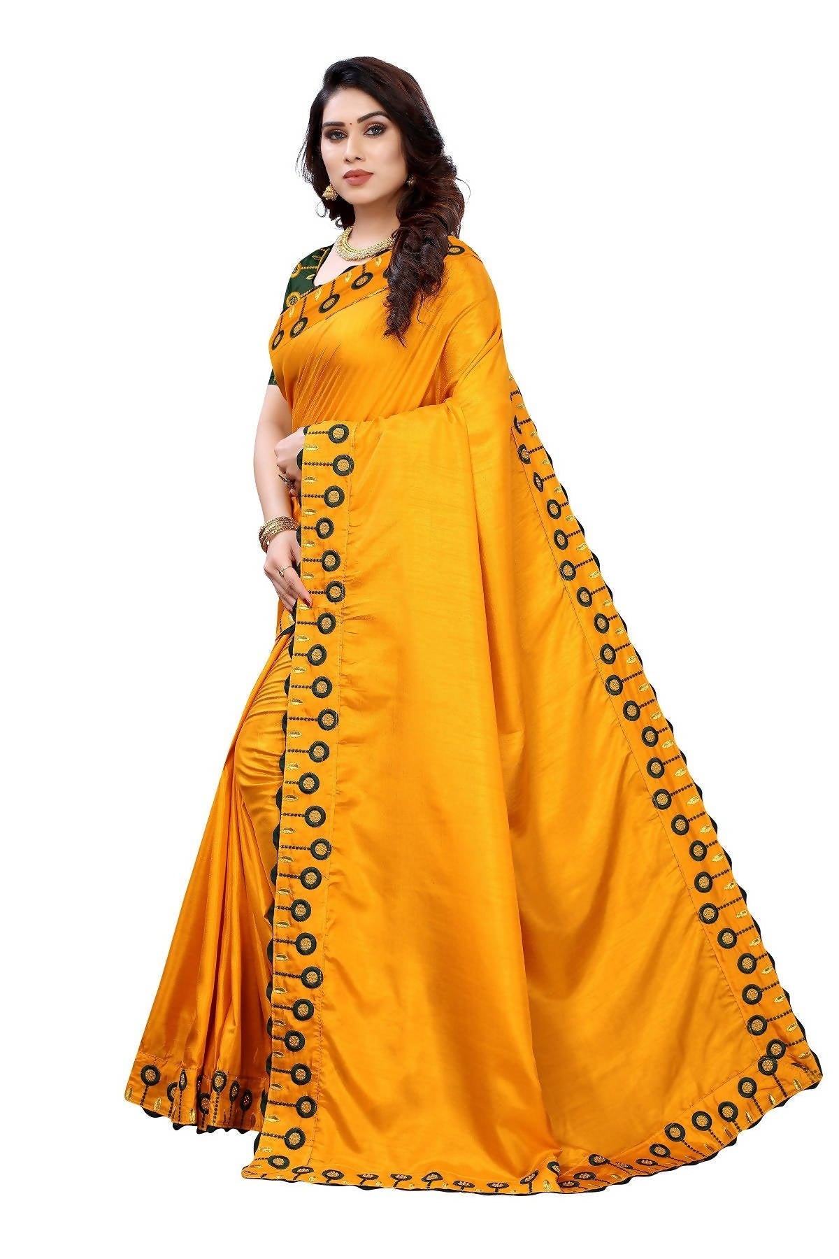 Vamika Mustard Dola Silk Embroidery Saree (SARIKA MUSTARD)