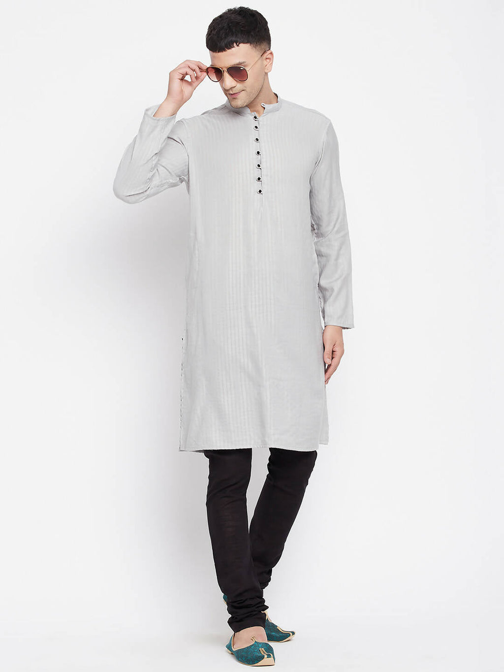 Even Apparels Beige Rayon Men's Kurta With Band Collar