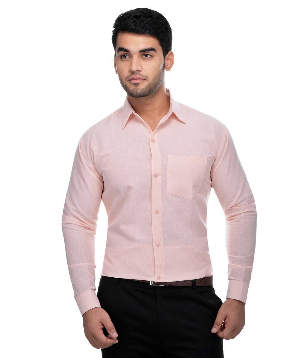 RIAG Beige Men's Full Sleeves Solid Shirt