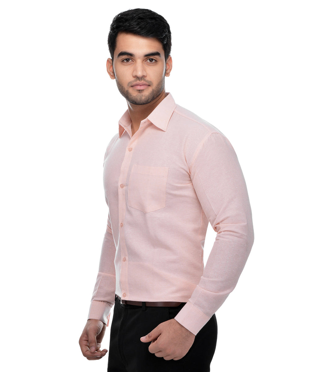 RIAG Beige Men's Full Sleeves Solid Shirt