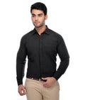 RIAG Black Men's Full Sleeves Solid Shirt