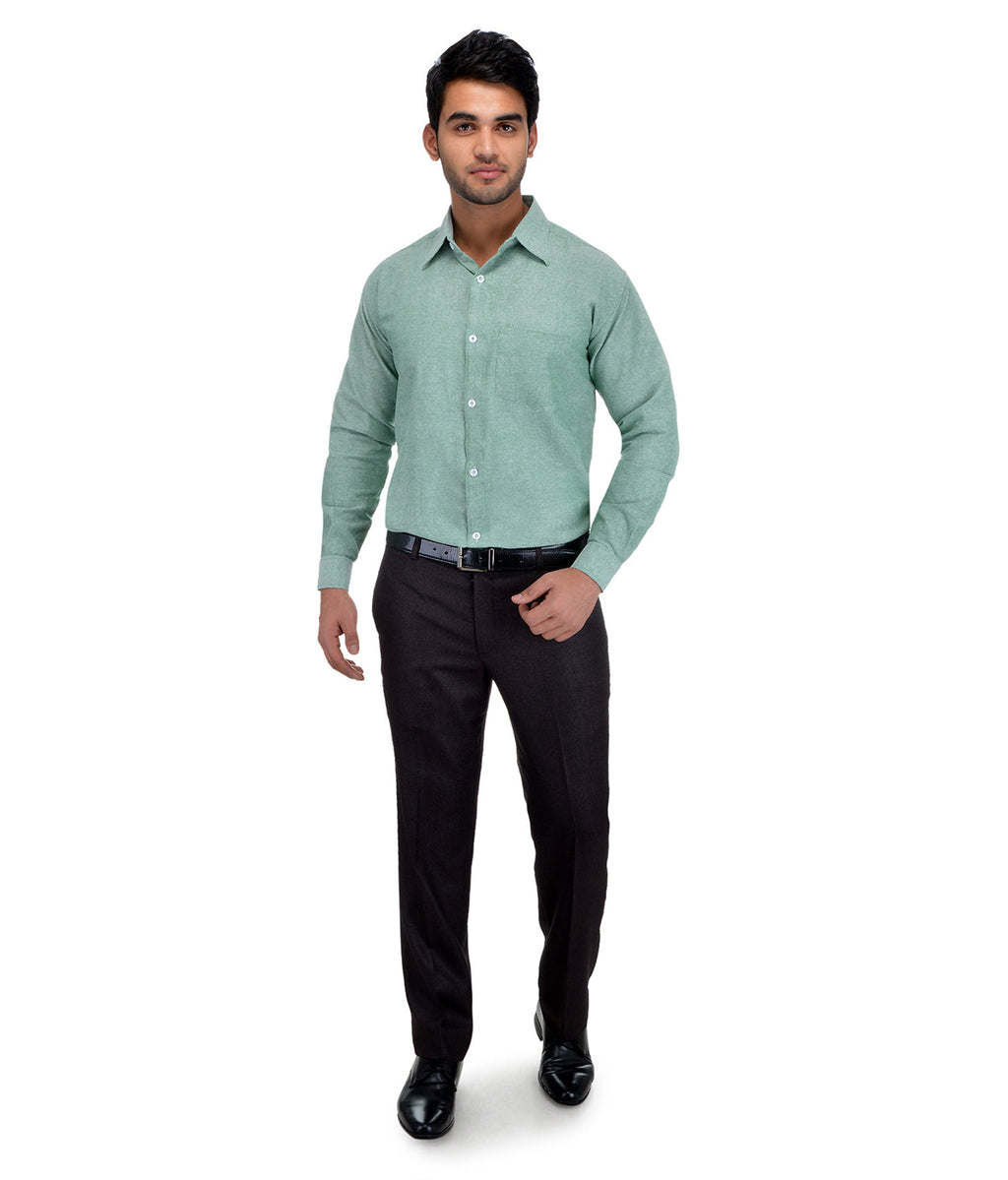 RIAG Green Men's Full Sleeves Solid Shirt