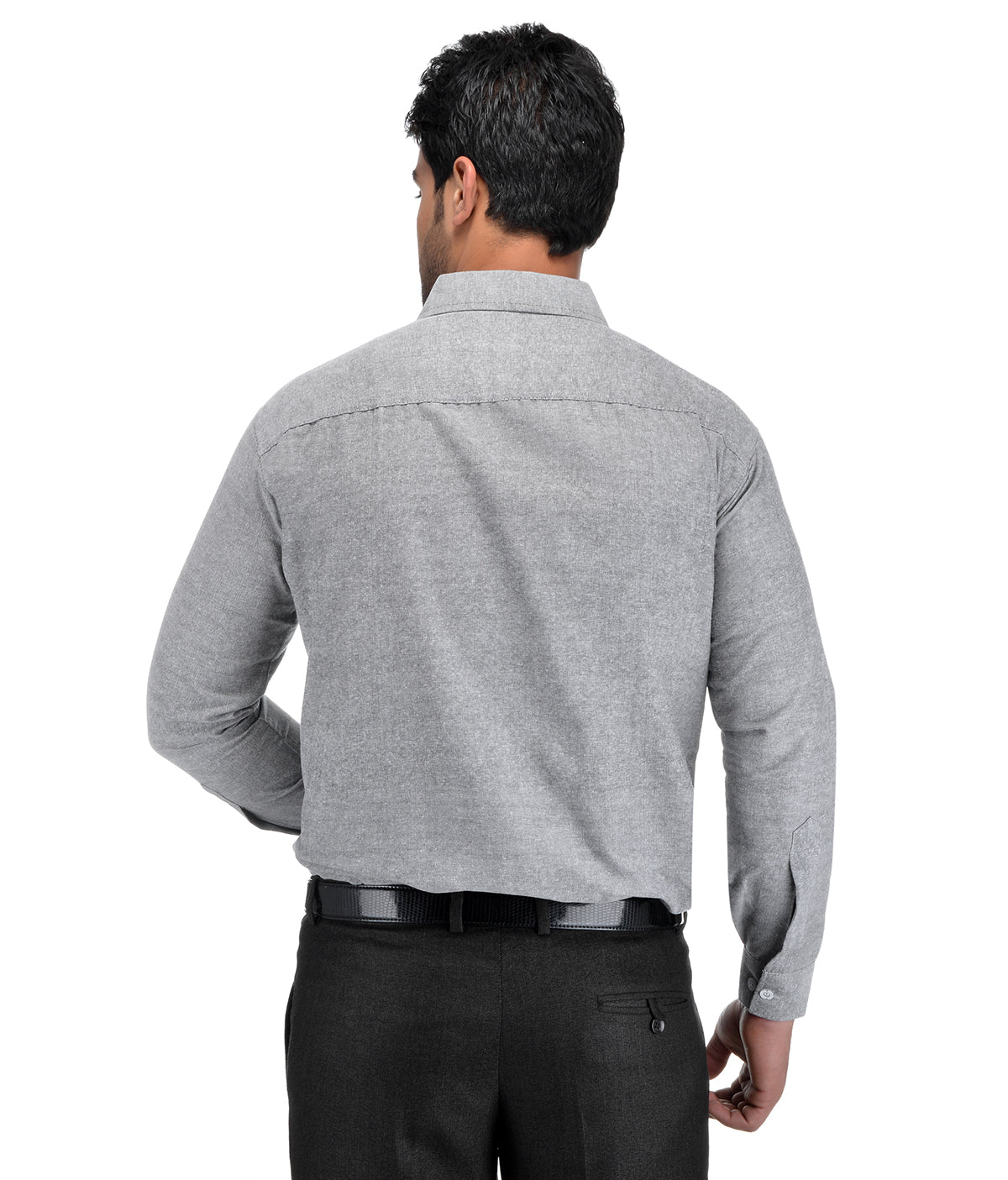 RIAG Grey Men's Full Sleeves Solid Shirt