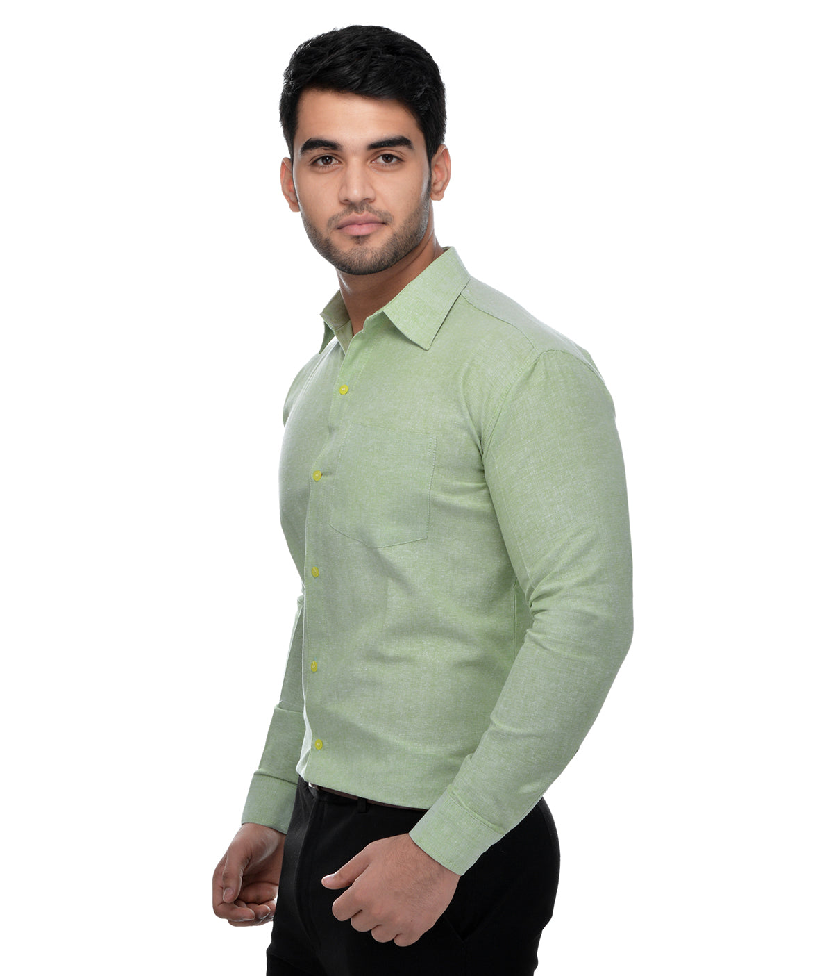 RIAG Green Men's Full Sleeves Solid Shirt