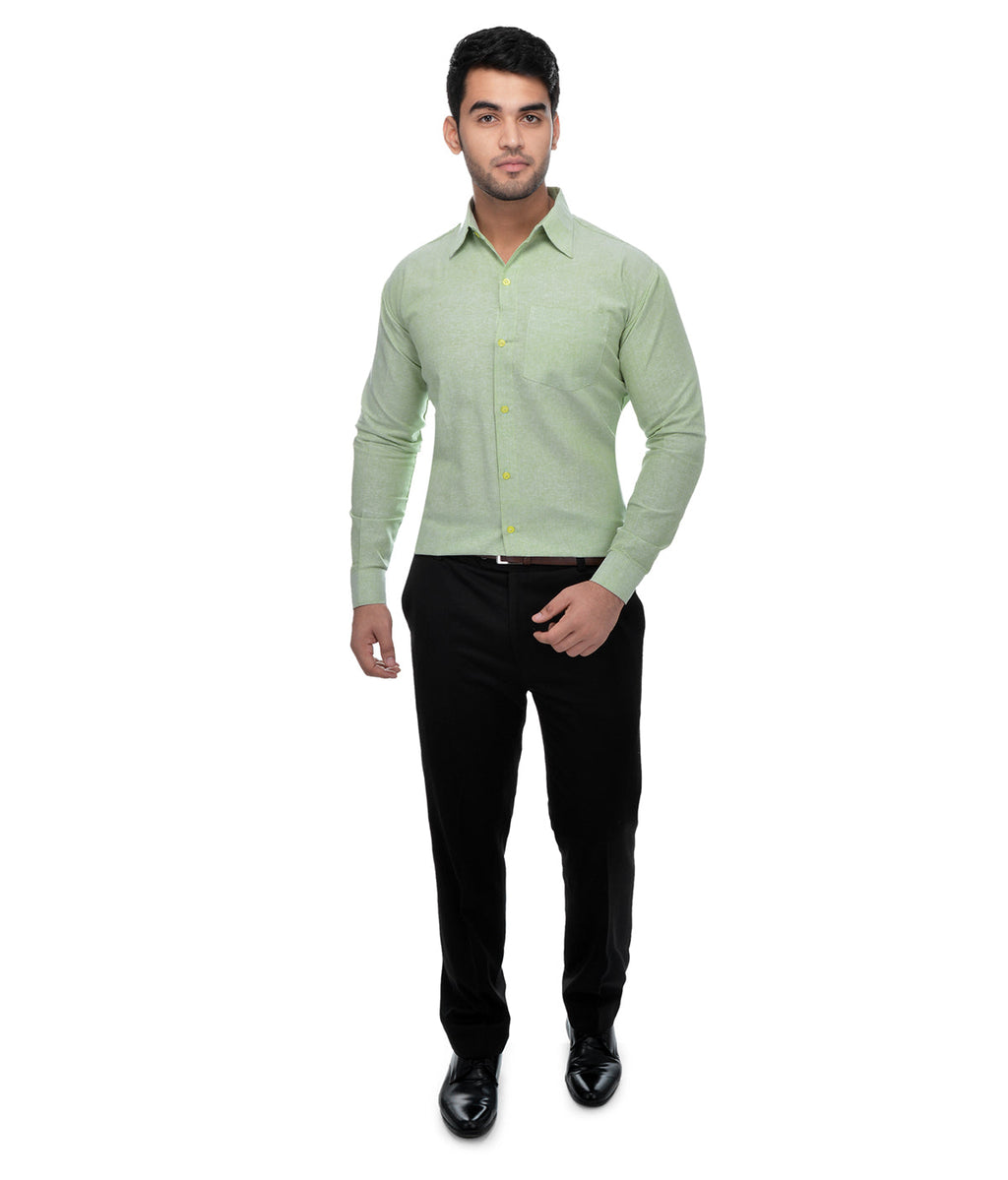 RIAG Green Men's Full Sleeves Solid Shirt